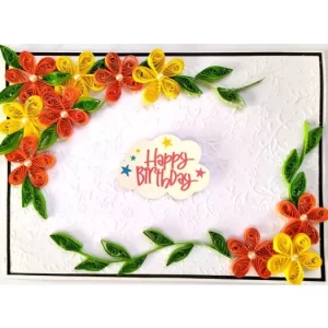 Orange Quilled Greeting Card